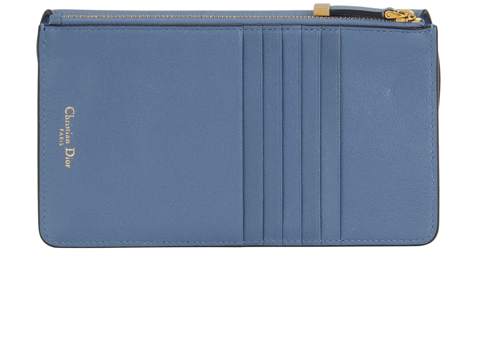 Christian Dior Cosmos Zipped Card Holder, &pound;295, Accessories, Blue, Leather, Back view